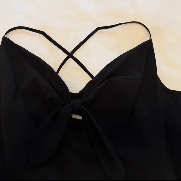 NWOT GAP Black Tie-Front Tiered Maxi Dress with Spaghetti Straps, Size XXL - Picture 6 of 8